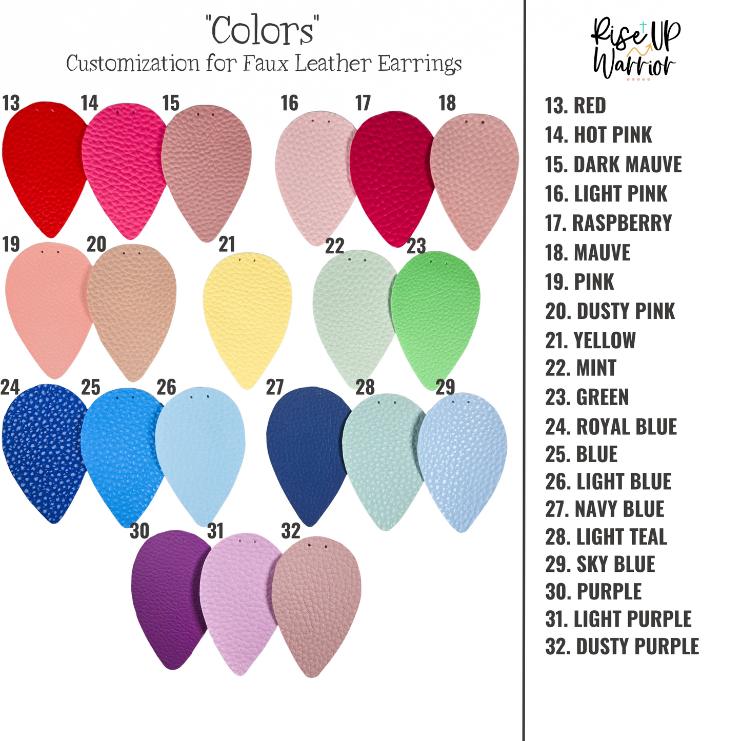 New Creation Custom Color Leaf Earrings