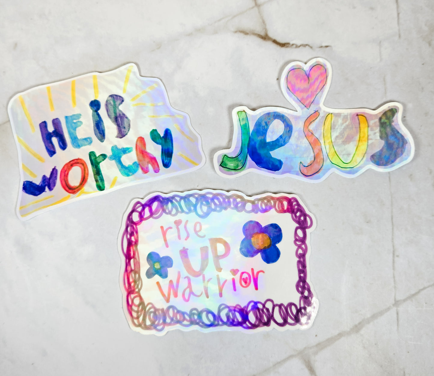 Kid's 3 Pack Stickers - Worthy, Heart, Warrior