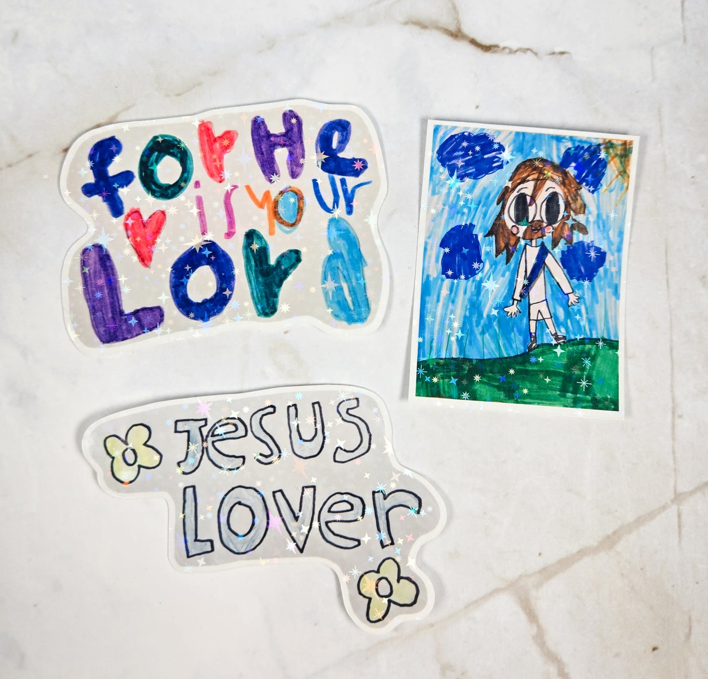 Kid's 3 Pack Stickers - Lord, Happy, Lover