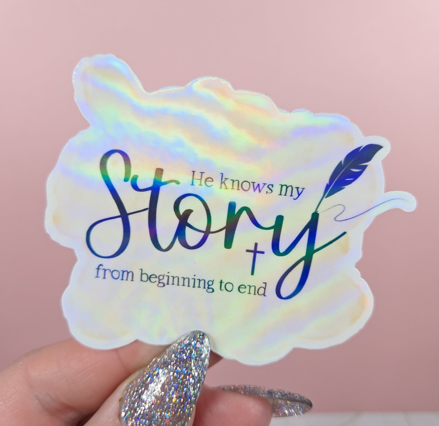 He Knows My Story Sticker