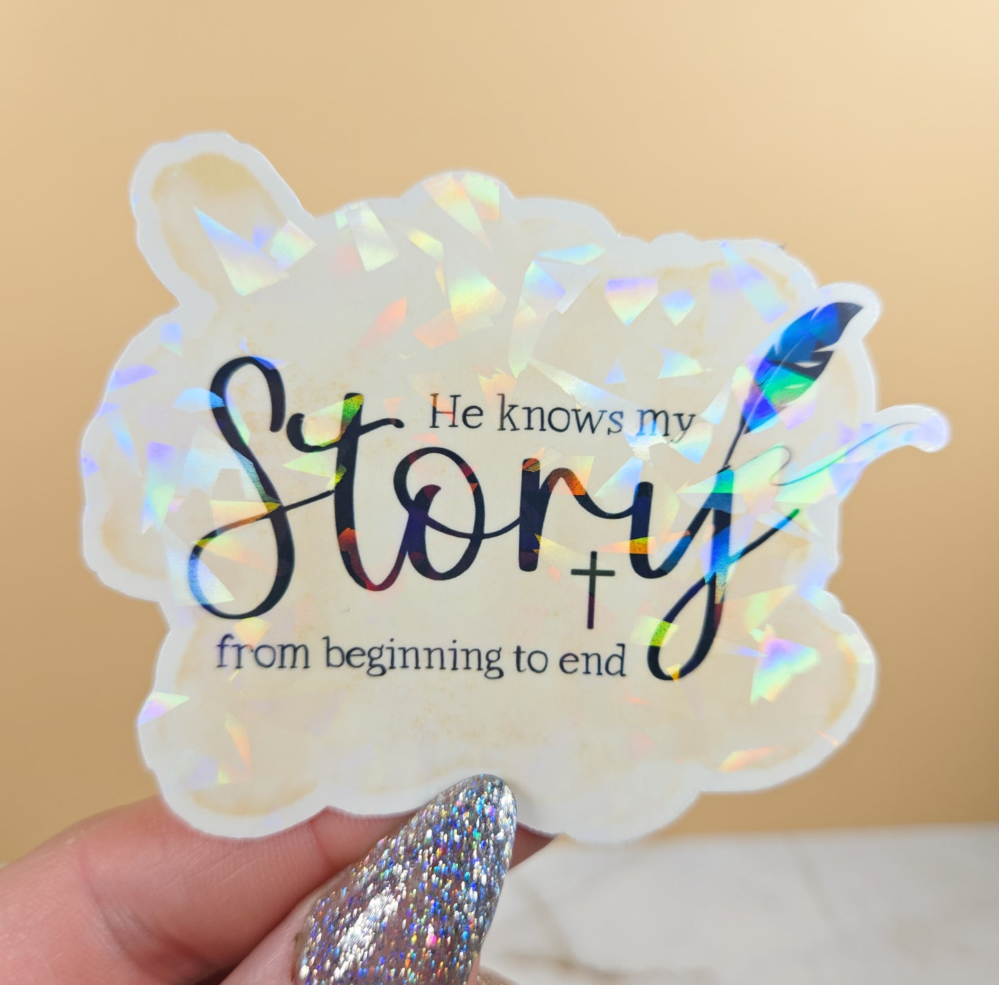 He Knows My Story Sticker