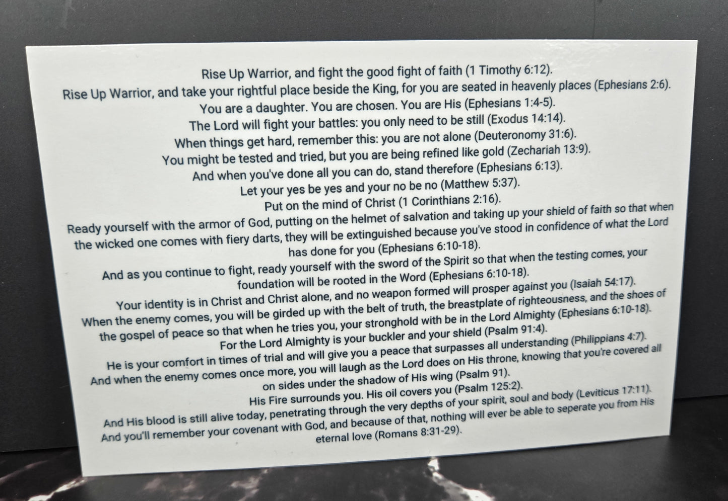 Rise Up Warrior and Fight Declare Card