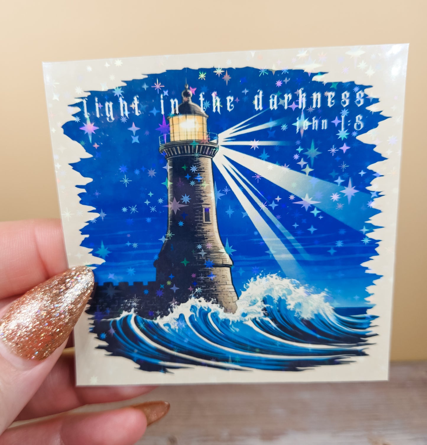 Light in the Darkness Lighthouse Sticker