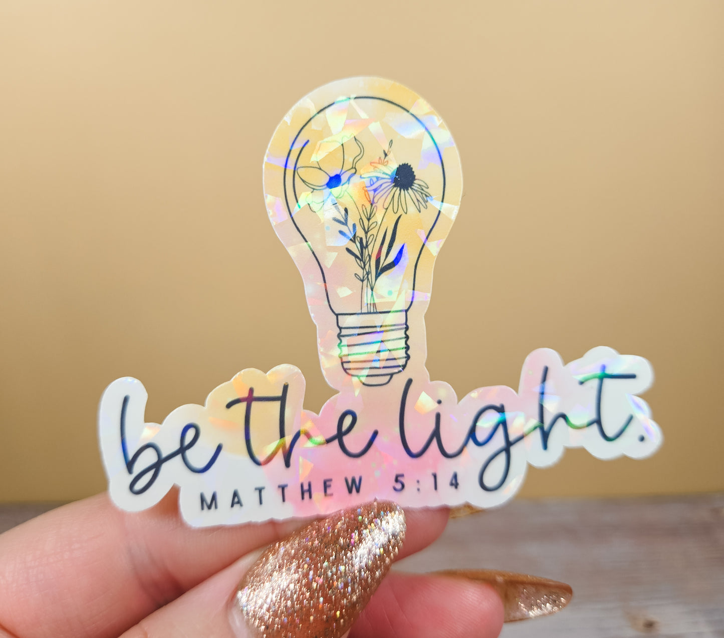 Be the Light Pink-Yellow Sticker