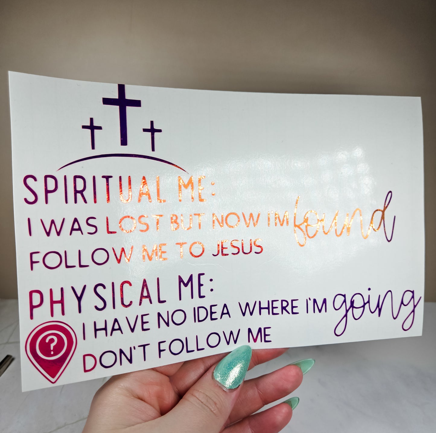 Spiritual Me vs Physical Me Car Decal