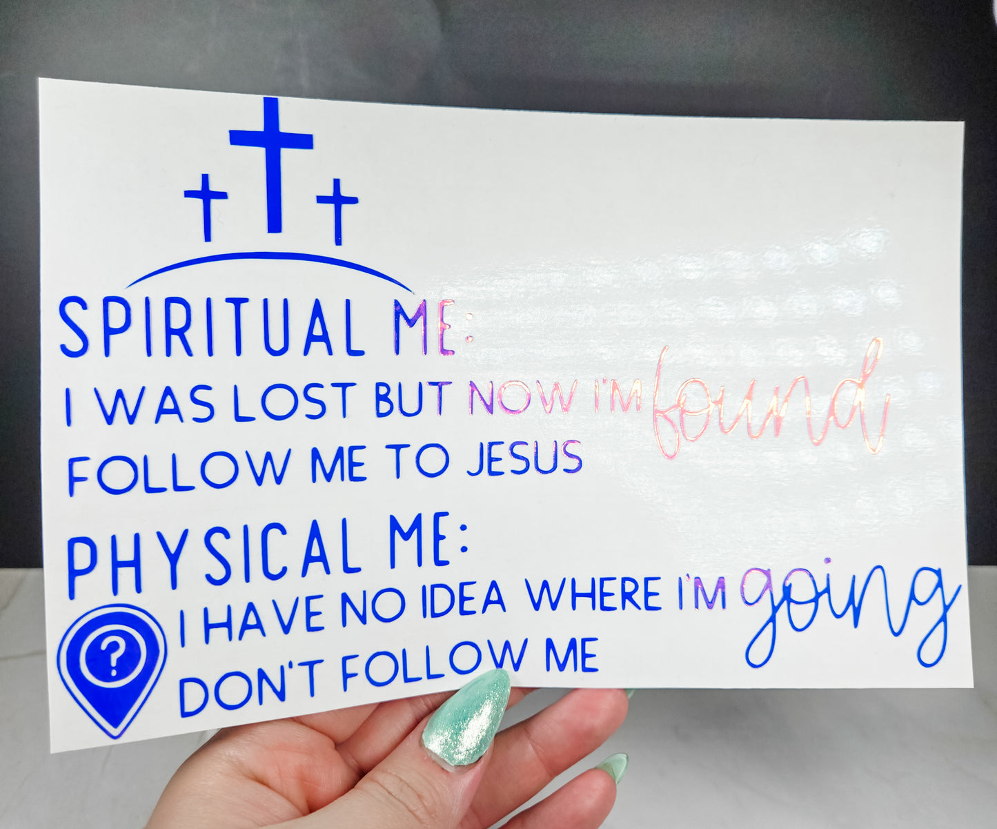 Spiritual Me vs Physical Me Car Decal