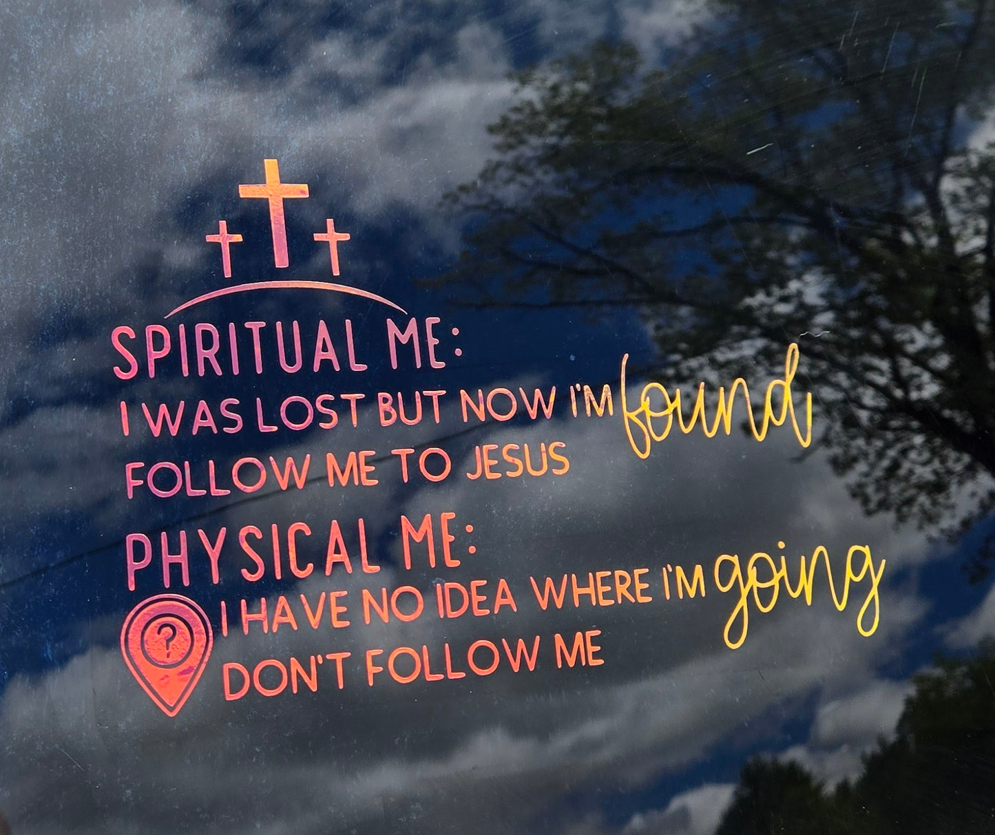 Spiritual Me vs Physical Me Car Decal