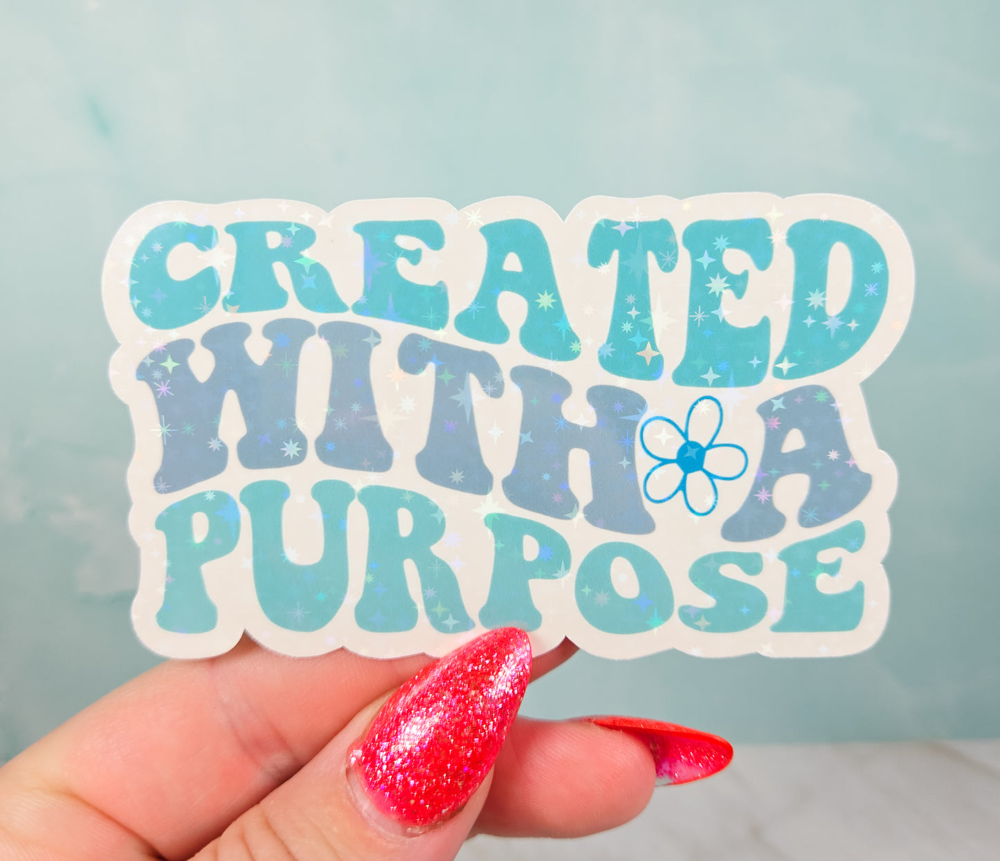 Created with a Purpose Blue Sticker