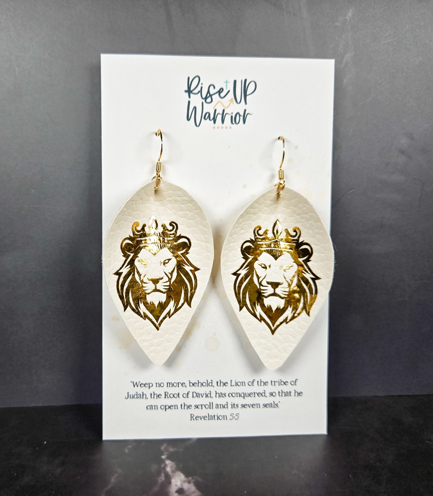 Lion of Judah Custom Color Leaf Earrings