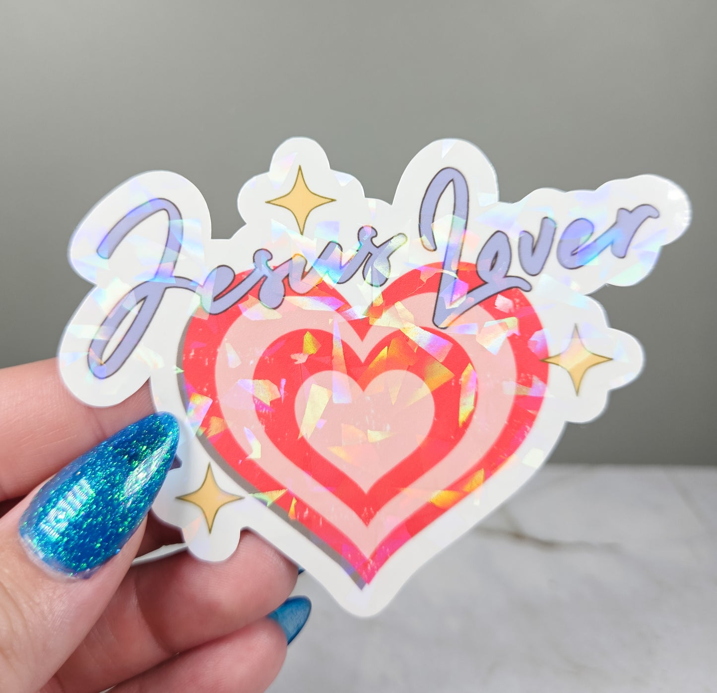 Jesus Lover Purple Sticker