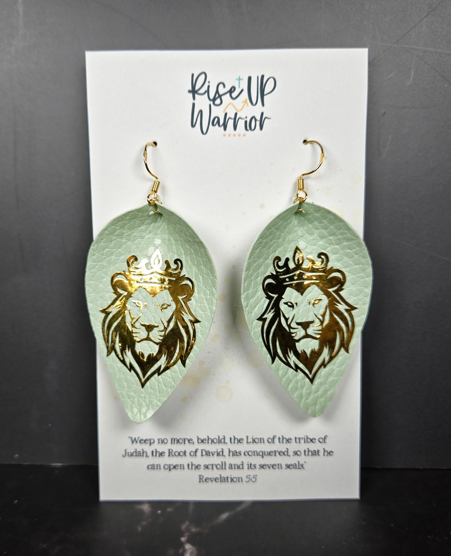 Lion of Judah Custom Color Leaf Earrings