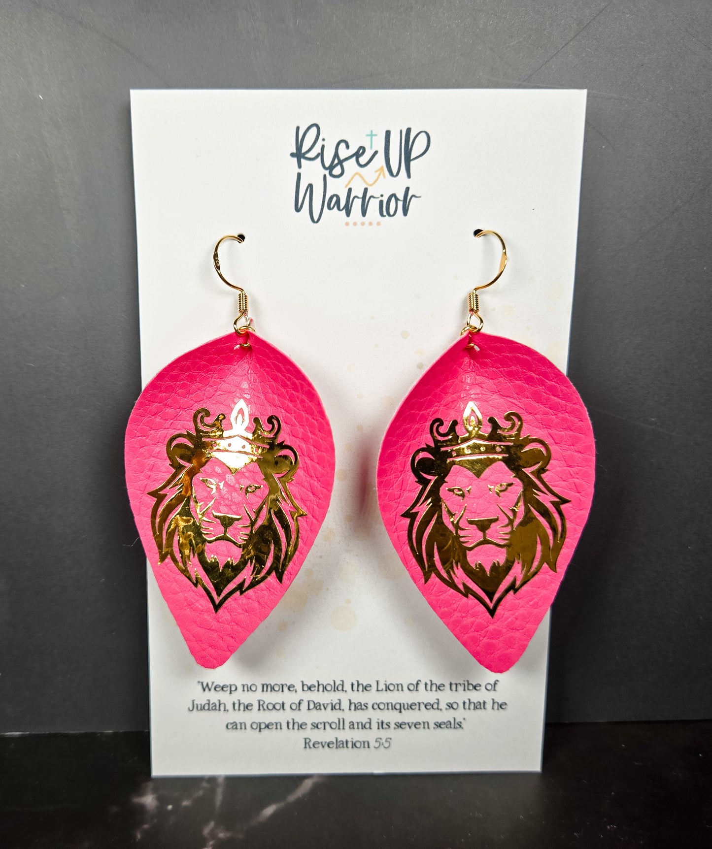 Lion of Judah Custom Color Leaf Earrings
