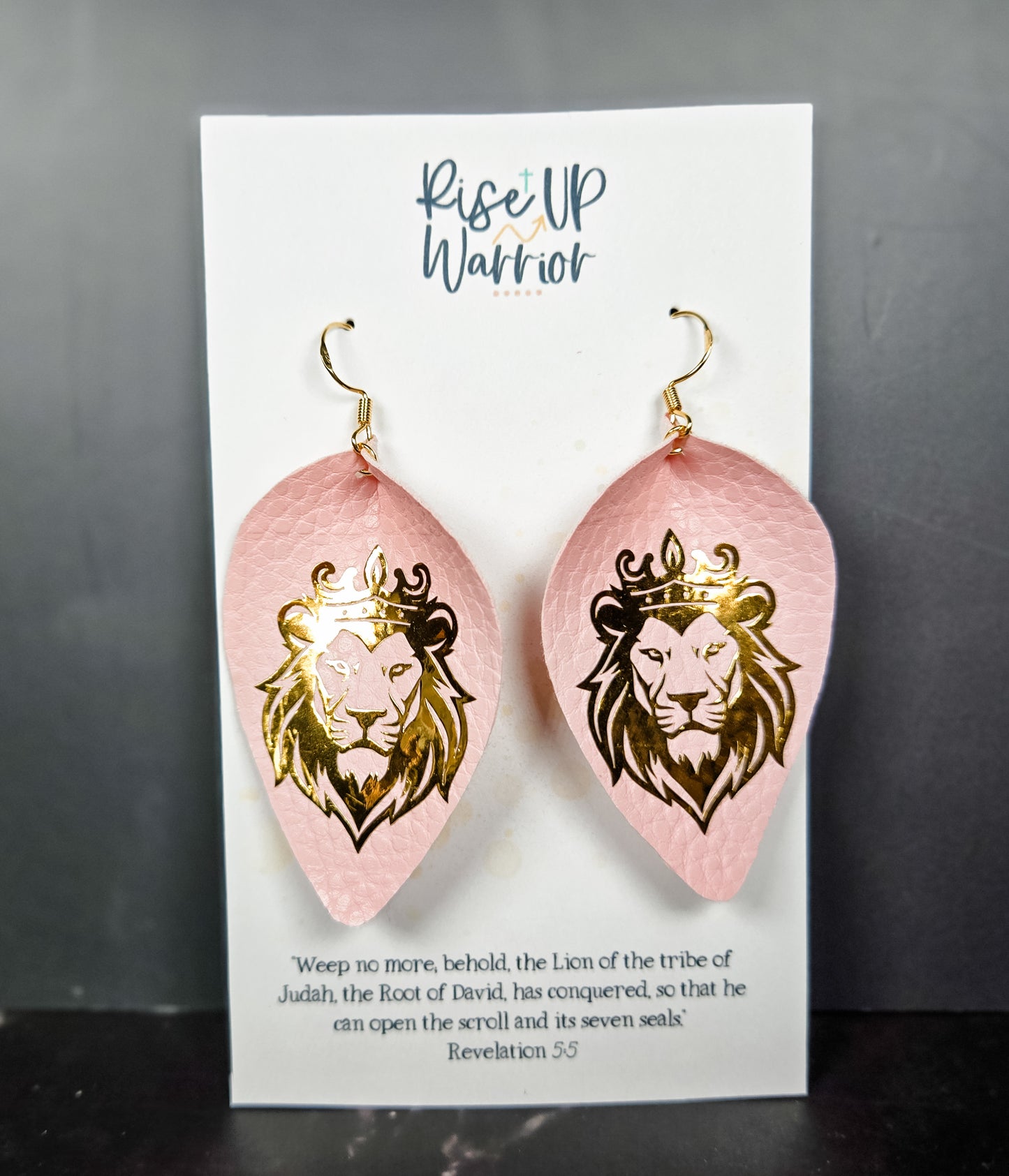 Lion of Judah Custom Color Leaf Earrings