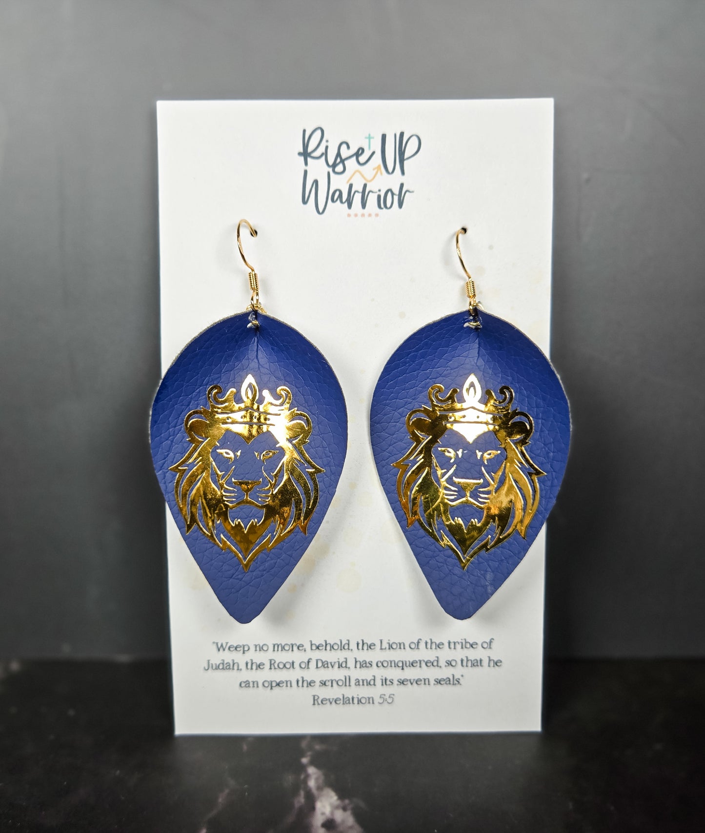 Lion of Judah Custom Color Leaf Earrings