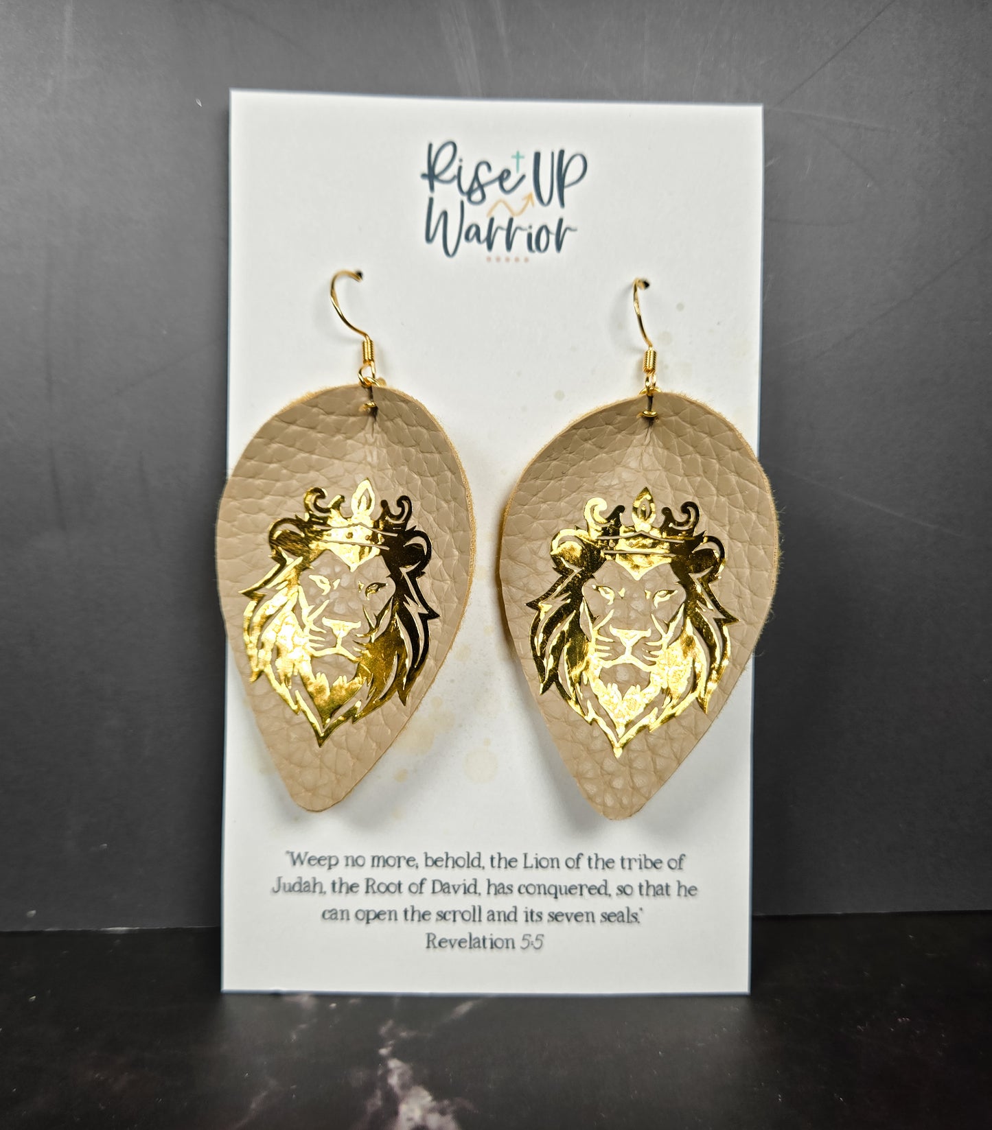Lion of Judah Custom Color Leaf Earrings