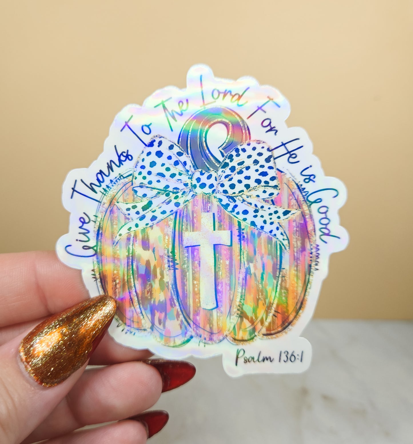 Give Thanks Pumpkin Sticker