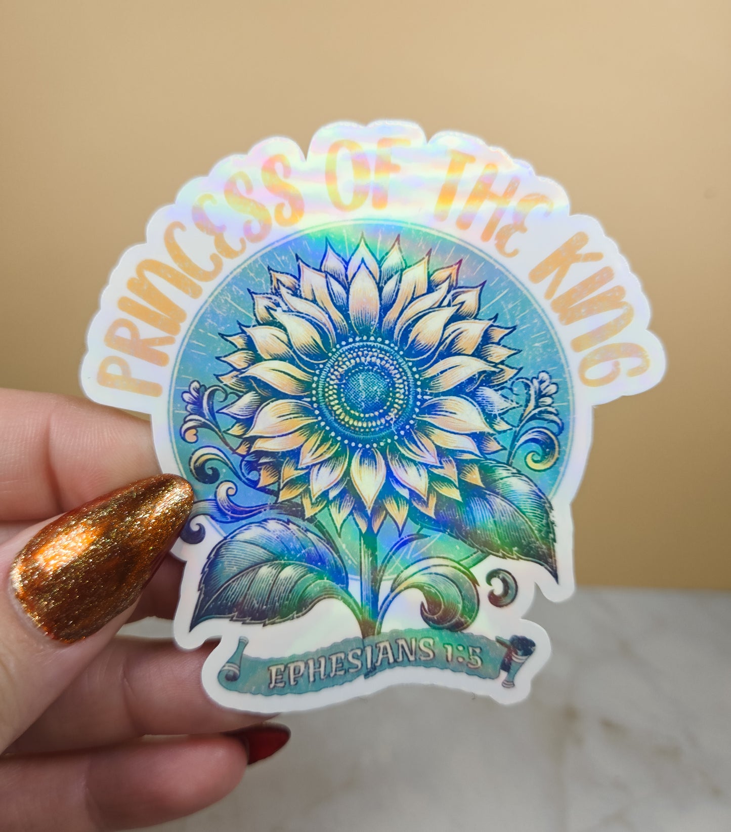 Princess of the King Sunflower Sticker