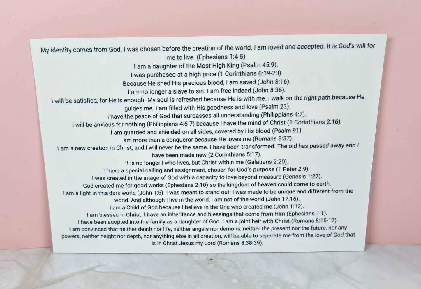 My Identity in Christ Declare Card