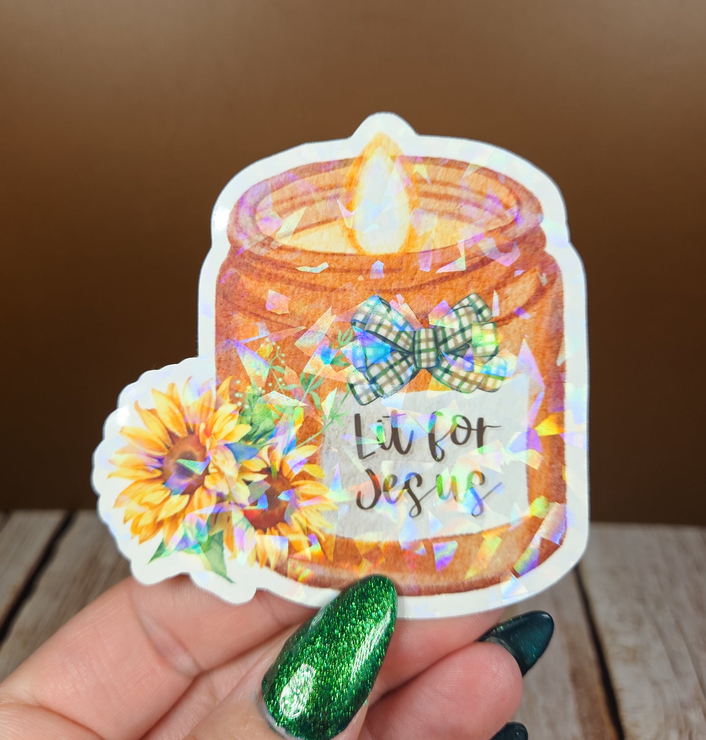 Lit for Jesus Fall Candle Sticker