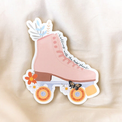 Rolling with the Holy Ghost Roller Skate Sticker