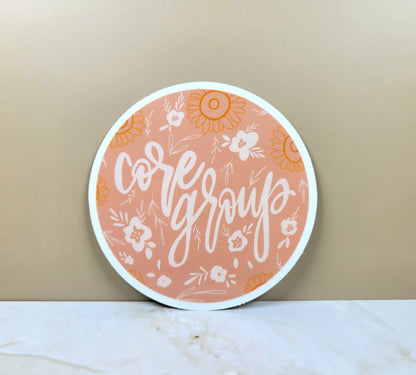 Core Group Pink Floral Circle Sticker