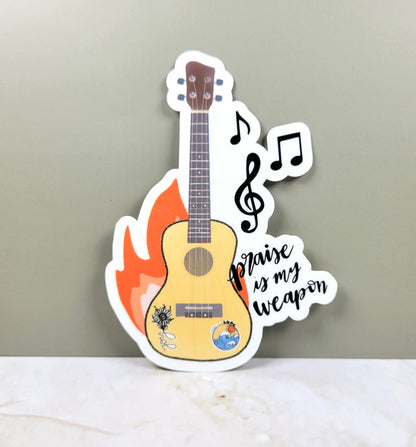 Praise Is My Weapon Guitar Sticker