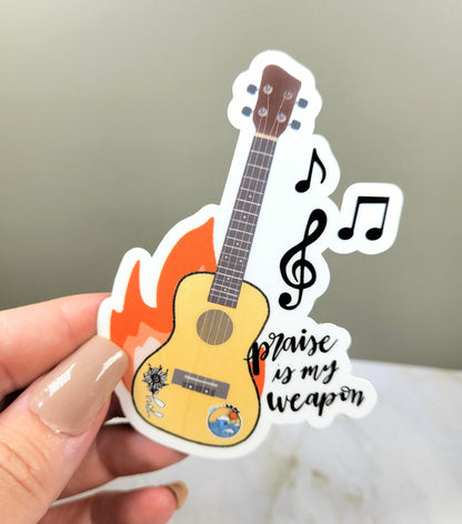 Praise Is My Weapon Guitar Sticker