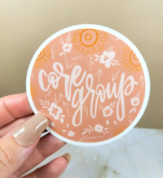 Core Group Pink Floral Circle Sticker