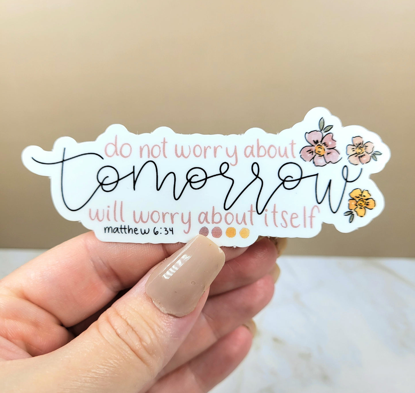 Matthew 6:34 Do Not Worry Sticker