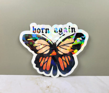 Holographic Born Again Butterfly Sticker