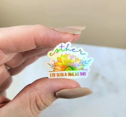 Holographic Esther for Such a Time as This Mini Sticker