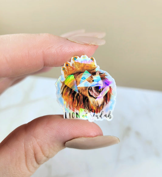 Holographic King Lion of Judah Mini Sticker