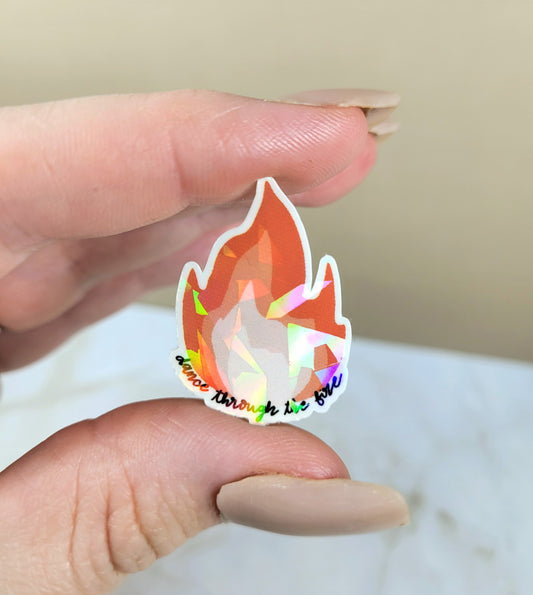 Holographic Dance through the Fire Mini Sticker