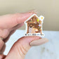 Holographic Baby Jesus in a Manger Mini Sticker