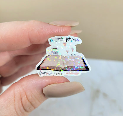 Holographic In Your Presence Bible Mini Sticker