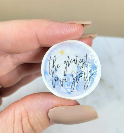 Holographic The Greatest Love Story Mini Sticker