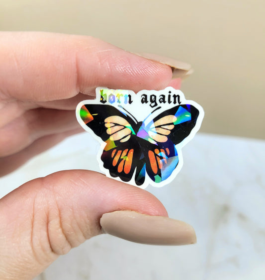 Holographic Born Again Butterfly Mini Sticker
