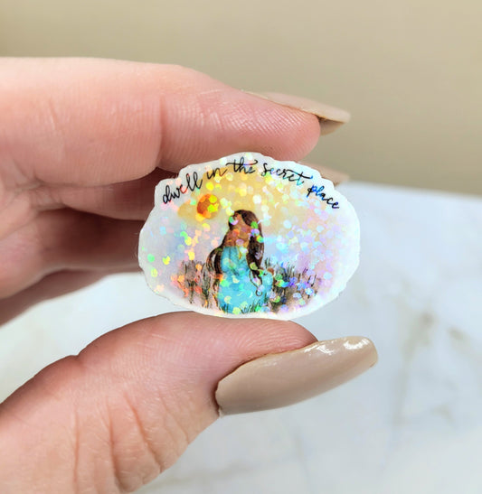 Holographic Psalm 91 Dwell in the Secret Place Mini Sticker