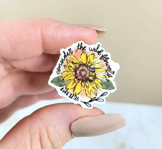 Luke 12:28 Wildflowers Mini Sticker