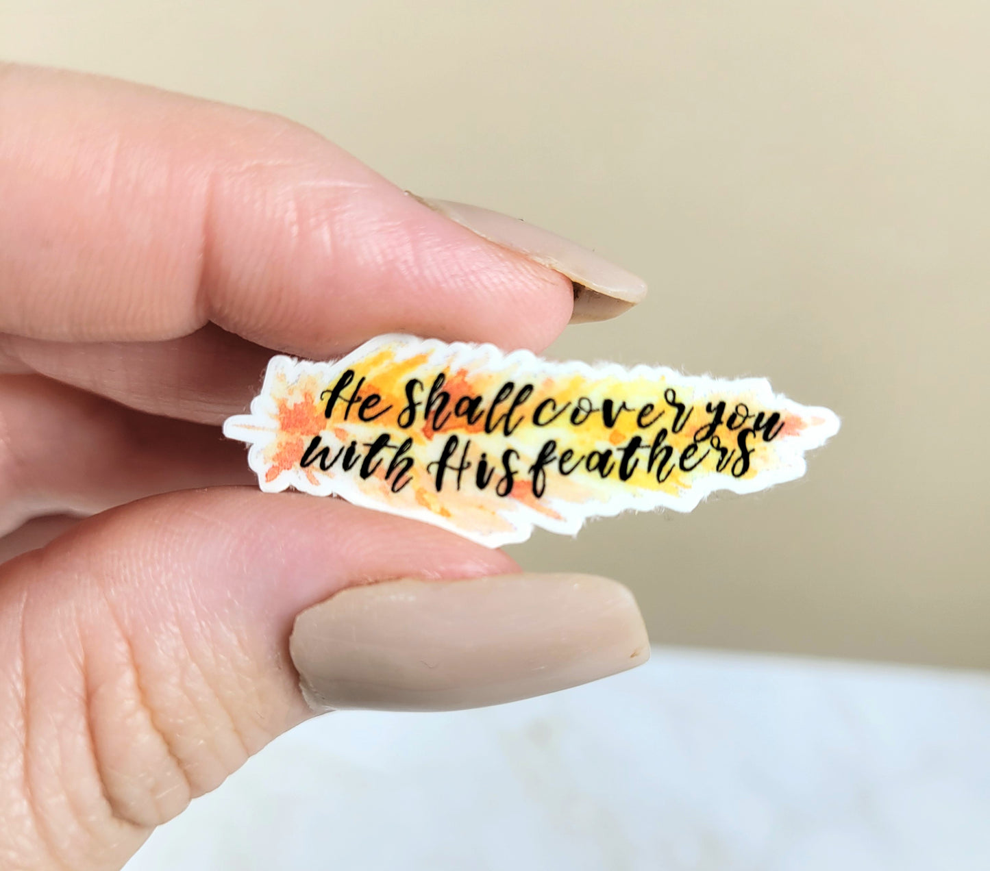 Psalm 91 Feather Mini Sticker