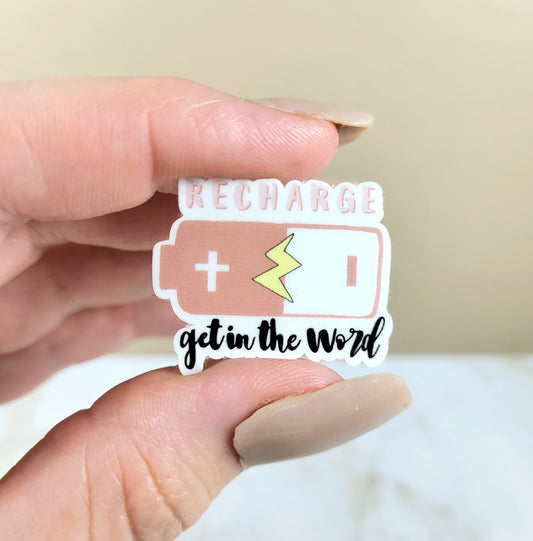 Recharge in the Word Mini Sticker