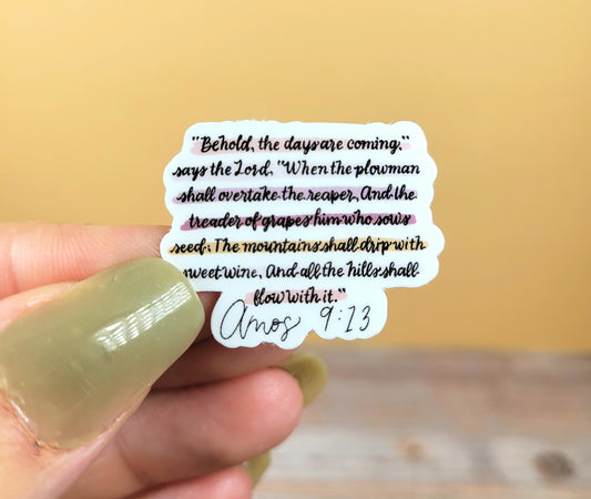 Amos 9:13 Scripture Mini Sticker