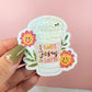 Holographic I Love Jesus a Latte Sticker