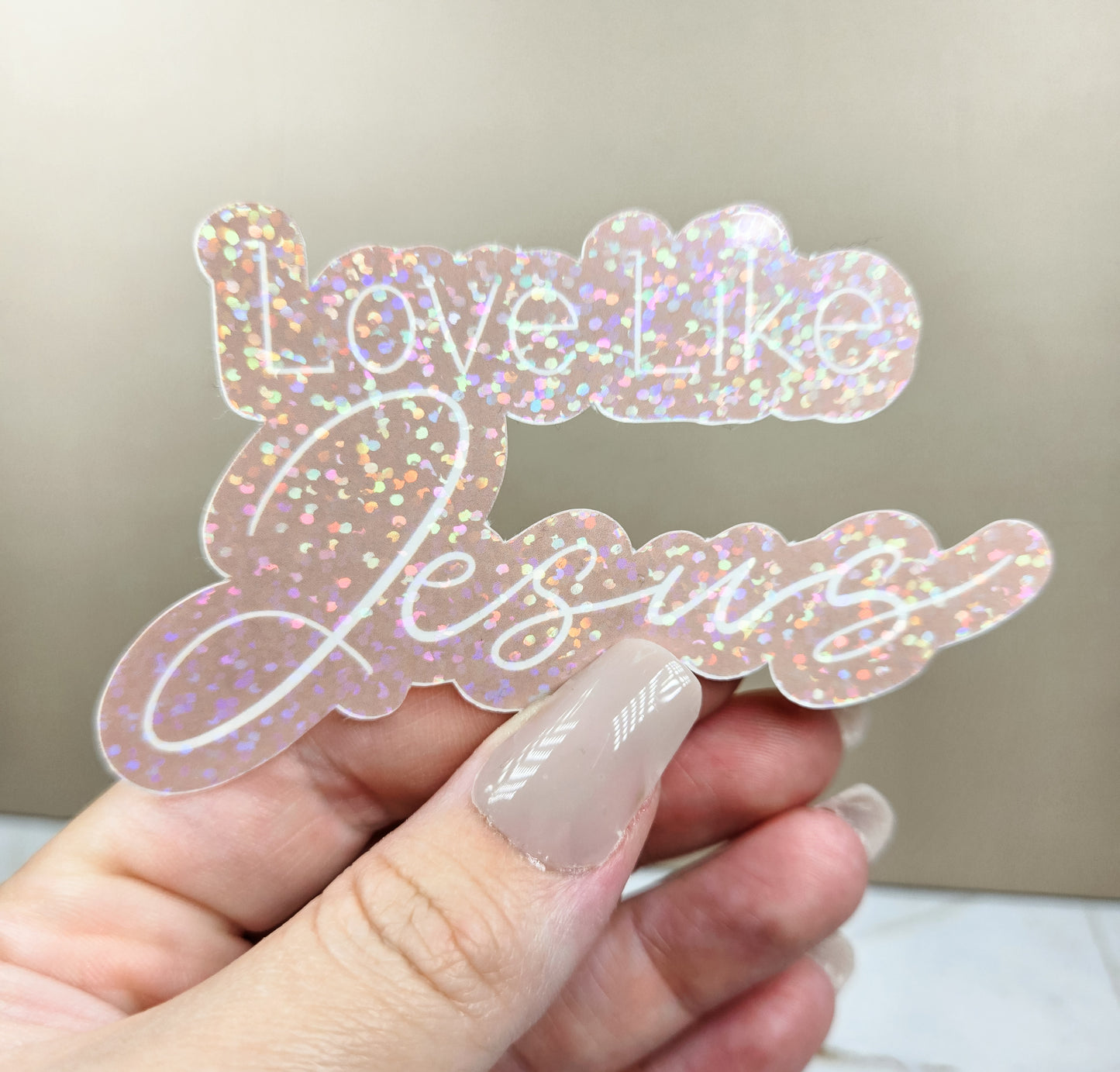 Holographic Love Like Jesus Sticker