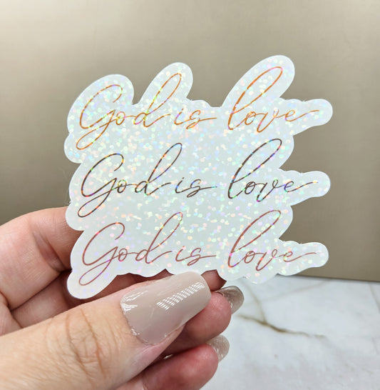 Holographic God is Love Sticker