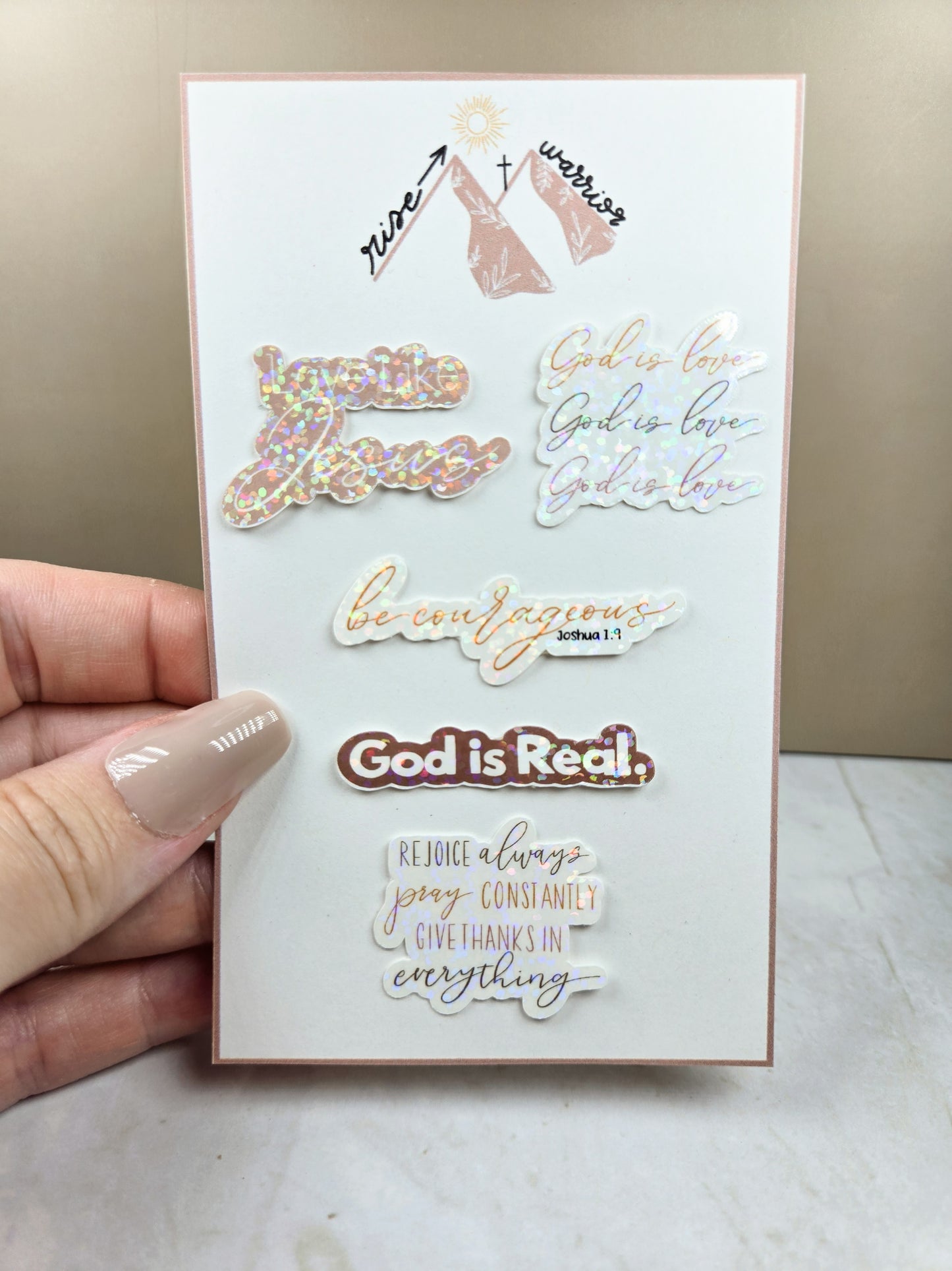 Holographic Love Like Jesus 5pk Mini Stickers