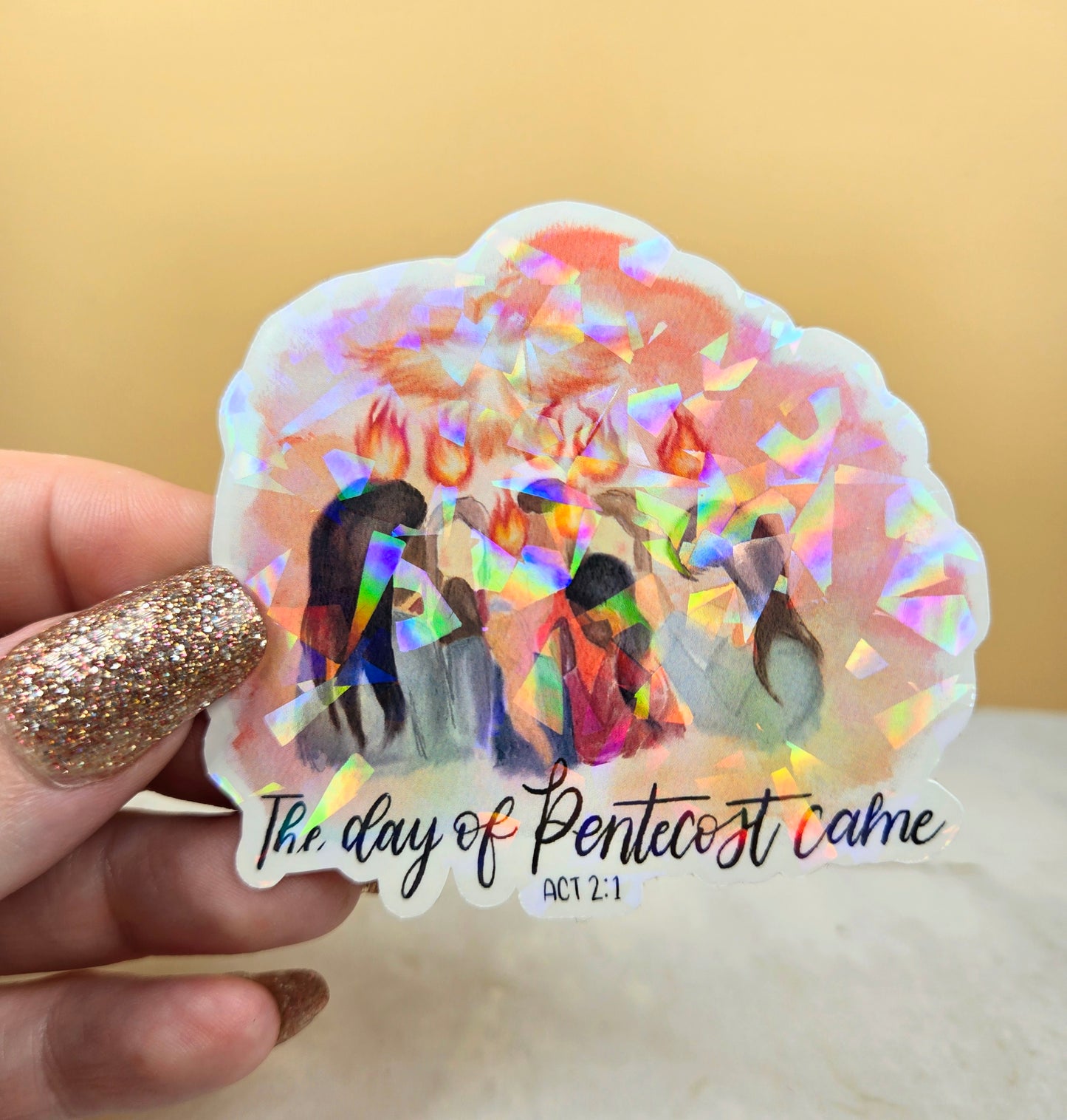 Holographic Acts 2:1 Pentecost Sticker