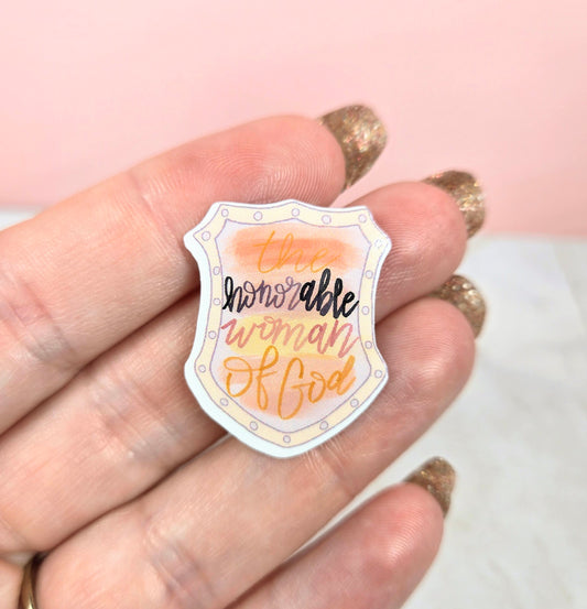 The Honorable Woman of God Shield Mini Sticker