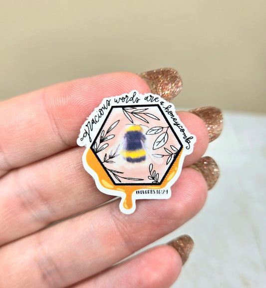 Proverbs 16:24 Honeycomb Mini Sticker