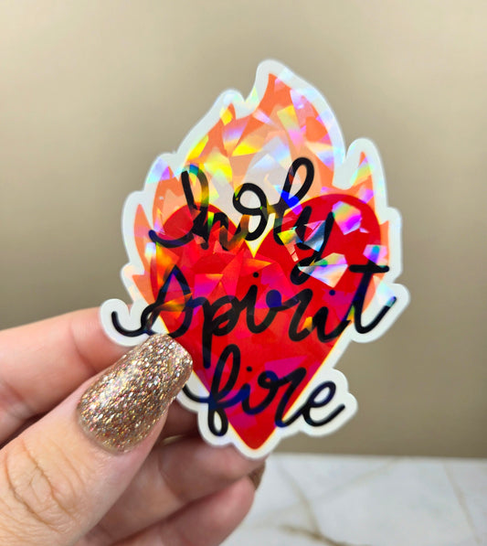 Holographic Holy Spirit Fire Sticker